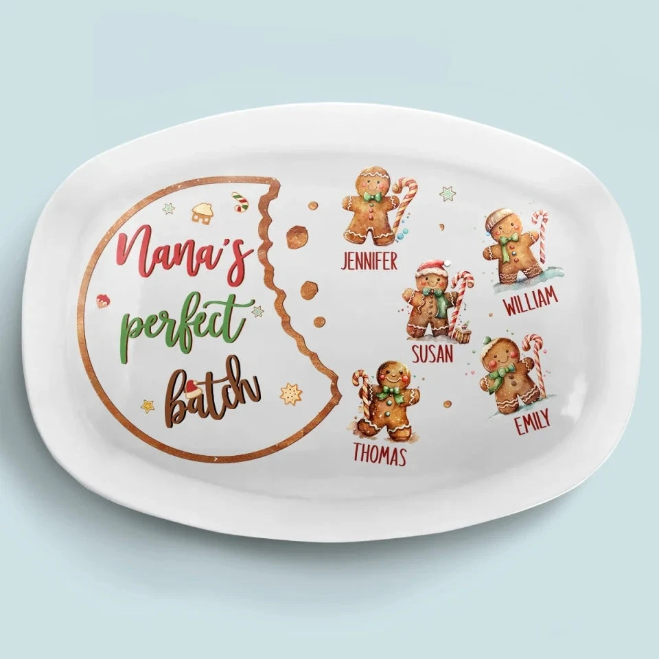 Nana's Perfect Batch - Family Personalized Custom Platter - Christmas Gift For Mom, Grandma 1 Nana's Perfect Batch - Family Personalized Custom Platter - Christmas Gift For Mom, Grandma