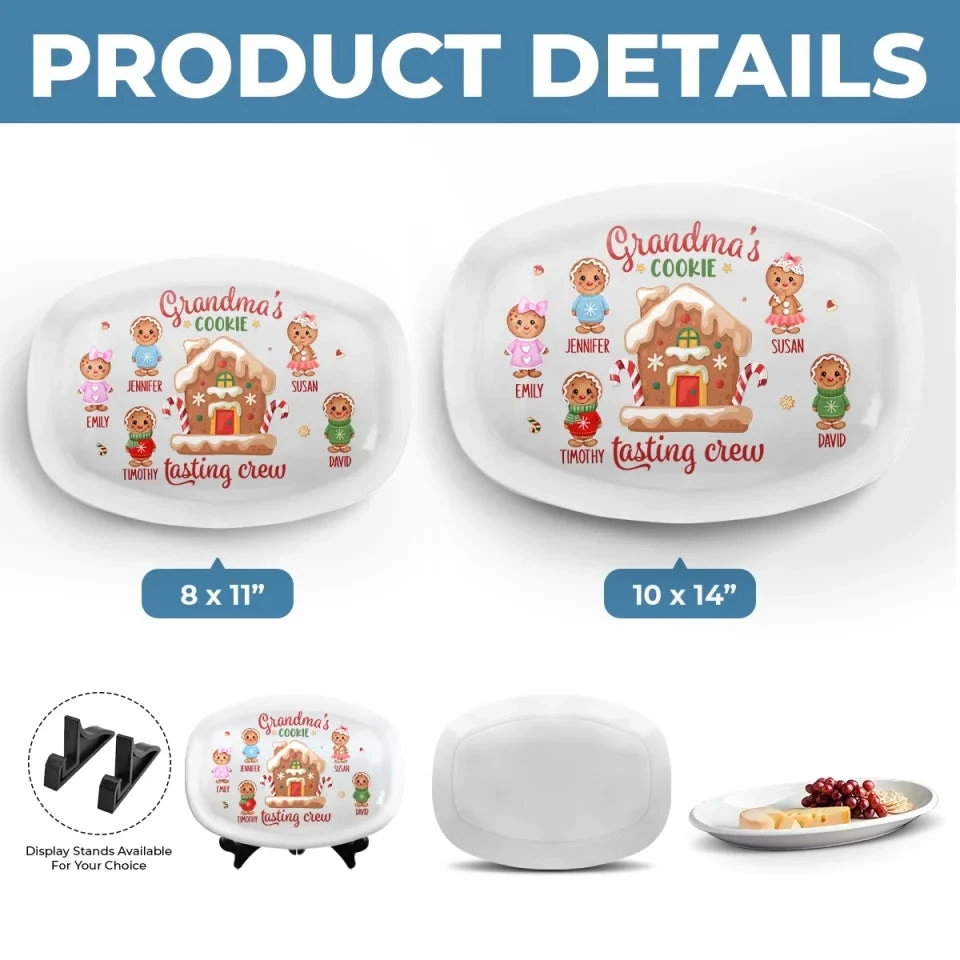 Grandma's Cookie Tasting Crew - Family Personalized Custom Platter - Christmas Gift For Mom, Grandma 5 Grandma's Cookie Tasting Crew - Family Personalized Custom Platter - Christmas Gift For Mom, Grandma - Image 5