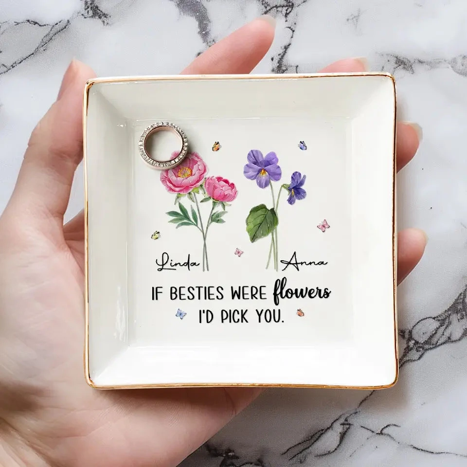 Like Wildflowers, We're Better Together AMZ - Bestie Personalized Custom Jewelry Dish - New Arrival, Gift For Best Friends, BFF, Sisters 4 Like Wildflowers, We're Better Together AMZ - Bestie Personalized Custom Jewelry Dish - New Arrival, Gift For Best Friends, BFF, Sisters - Image 4