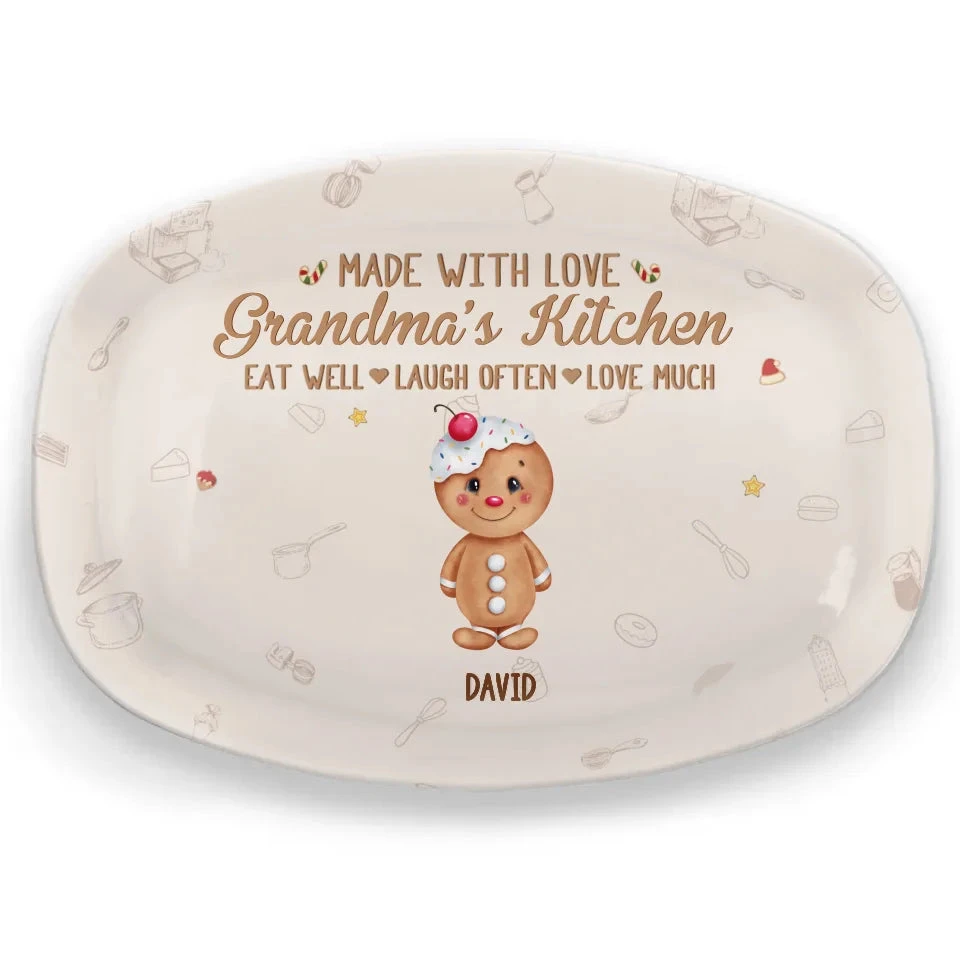 Grandma's Kitchen - Family Personalized Custom Platter - Christmas Gift For Mom, Grandma 2 Grandma's Kitchen - Family Personalized Custom Platter - Christmas Gift For Mom, Grandma - Image 2