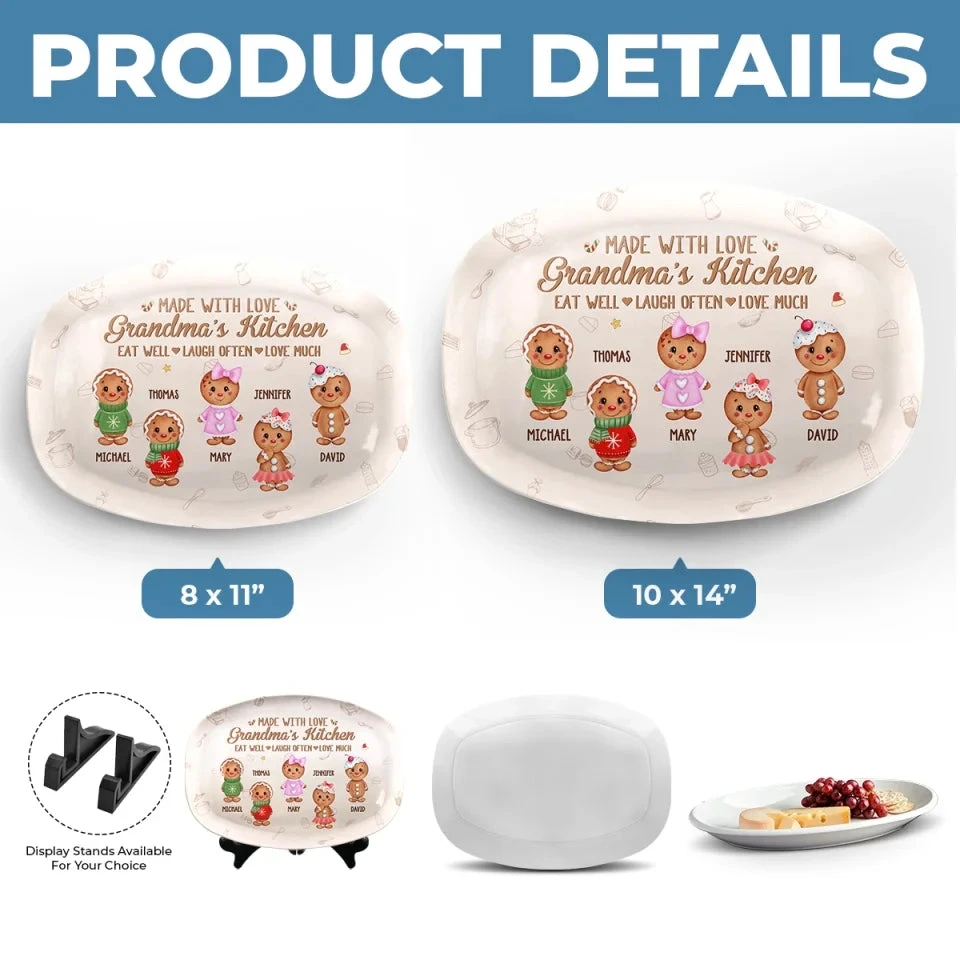 Grandma's Kitchen - Family Personalized Custom Platter - Christmas Gift For Mom, Grandma 5 Grandma's Kitchen - Family Personalized Custom Platter - Christmas Gift For Mom, Grandma - Image 5