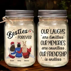 We Will Be Friends Until We're Old And Senile - Bestie Personalized Custom Mason Jar Light - Christmas Gift For Best Friends, BFF, Sisters