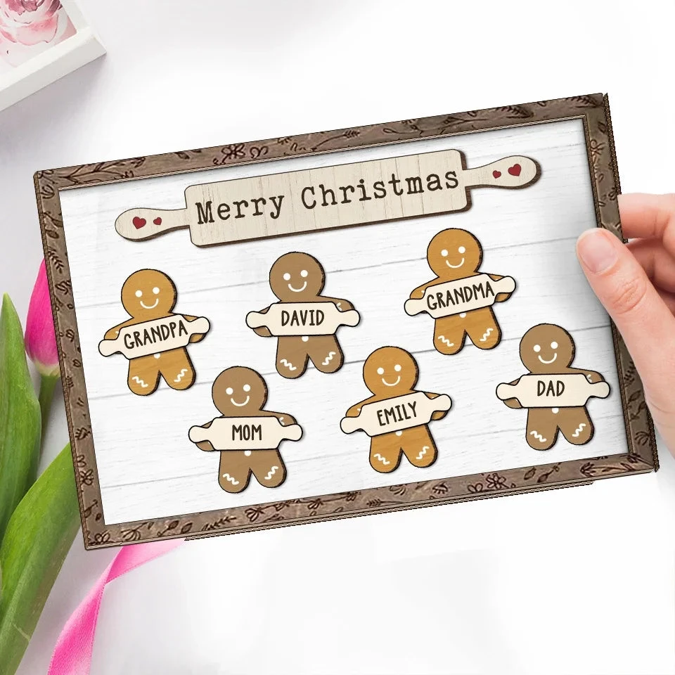 Christmas Cookies And Happy Hearts - Family Personalized Custom 2-Layered Wooden Plaque With Stand - Christmas Gift For Family Members 3 Christmas Cookies And Happy Hearts - Family Personalized Custom 2-Layered Wooden Plaque With Stand - Christmas Gift For Family Members - Image 3