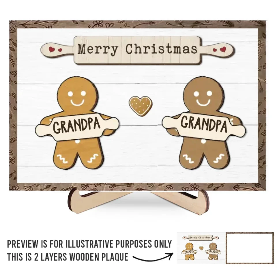 Christmas Cookies And Happy Hearts - Family Personalized Custom 2-Layered Wooden Plaque With Stand - Christmas Gift For Family Members 2 Christmas Cookies And Happy Hearts - Family Personalized Custom 2-Layered Wooden Plaque With Stand - Christmas Gift For Family Members - Image 2