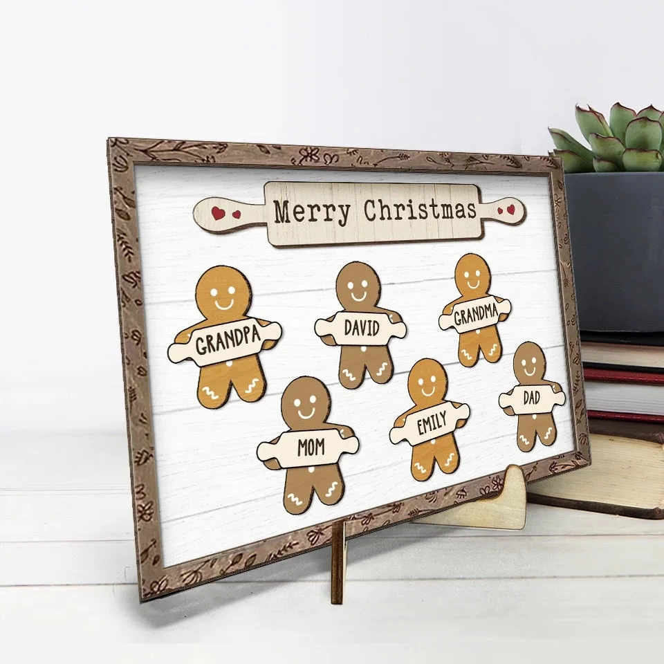 Christmas Cookies And Happy Hearts - Family Personalized Custom 2-Layered Wooden Plaque With Stand - Christmas Gift For Family Members 4 Christmas Cookies And Happy Hearts - Family Personalized Custom 2-Layered Wooden Plaque With Stand - Christmas Gift For Family Members - Image 4