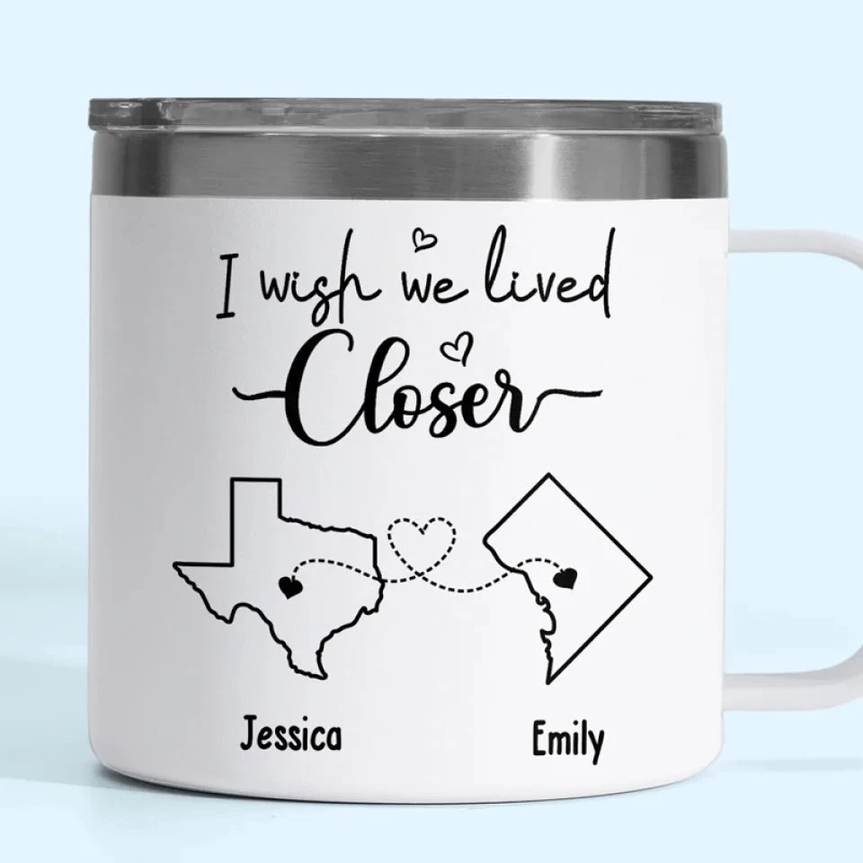 Separation Doesn't Take Away From Friendship, But I Wish We Lived Closer - Bestie Personalized Custom 14oz Stainless Steel Tumbler With Handle - Gift For Best Friends, BFF, Sisters 6 Separation Doesn't Take Away From Friendship, But I Wish We Lived Closer - Bestie Personalized Custom 14oz Stainless Steel Tumbler With Handle - Gift For Best Friends, BFF, Sisters - Image 6