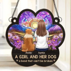 Where There Is Love, There Is No Goodbye - Memorial Personalized Window Hanging Suncatcher Ornament - Sympathy Gift For Pet Owners, Pet Lovers