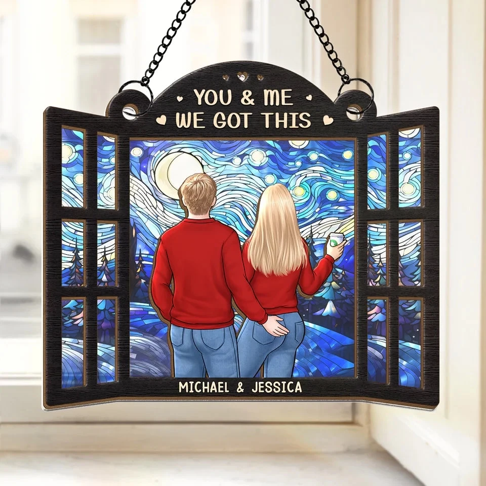 My Favorite Place To Be Is By Your Side - Couple Personalized Window Hanging Suncatcher Ornament - Christmas Gift For Husband Wife, Anniversary 1 My Favorite Place To Be Is By Your Side - Couple Personalized Window Hanging Suncatcher Ornament - Christmas Gift For Husband Wife, Anniversary