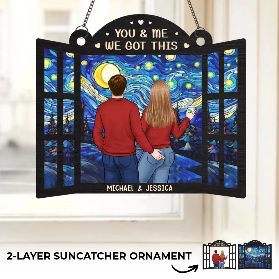 My Favorite Place To Be Is By Your Side - Couple Personalized Window Hanging Suncatcher Ornament - Christmas Gift For Husband Wife, Anniversary 2 My Favorite Place To Be Is By Your Side - Couple Personalized Window Hanging Suncatcher Ornament - Christmas Gift For Husband Wife, Anniversary - Image 2