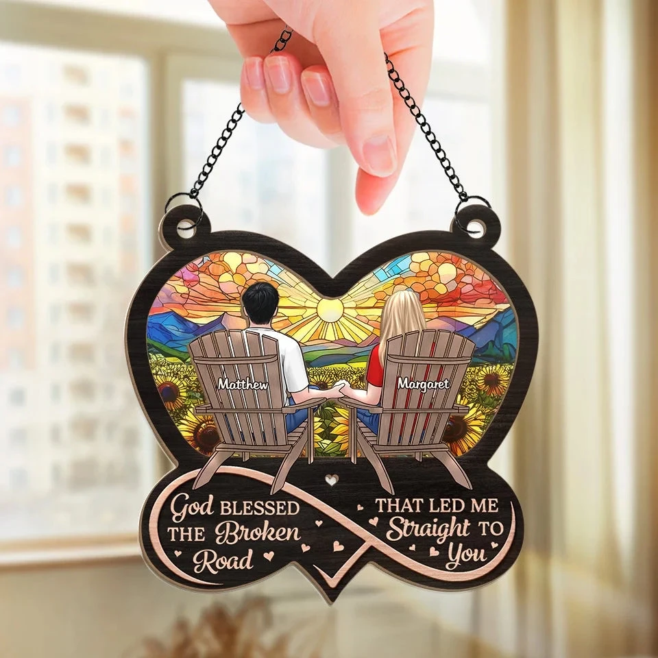 Together, We Create A Beautiful Journey - Couple Personalized Window Hanging Suncatcher Ornament - Christmas Gift For Husband Wife, Anniversary 3 Together, We Create A Beautiful Journey - Couple Personalized Window Hanging Suncatcher Ornament - Christmas Gift For Husband Wife, Anniversary - Image 3