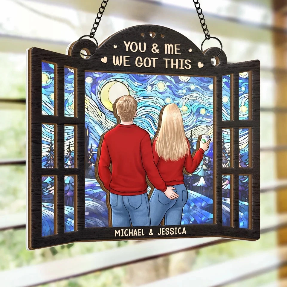 My Favorite Place To Be Is By Your Side - Couple Personalized Window Hanging Suncatcher Ornament - Christmas Gift For Husband Wife, Anniversary 4 My Favorite Place To Be Is By Your Side - Couple Personalized Window Hanging Suncatcher Ornament - Christmas Gift For Husband Wife, Anniversary - Image 4