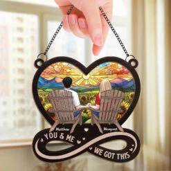 Together Is The Best Place To Be - Couple Personalized Window Hanging Suncatcher Ornament - Christmas Gift For Husband Wife, Anniversary -Pawfect House Store 66f18e23d0778