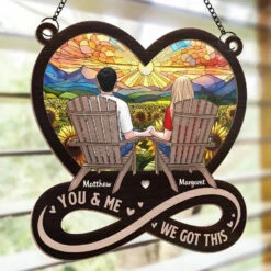 Together Is The Best Place To Be - Couple Personalized Window Hanging Suncatcher Ornament - Christmas Gift For Husband Wife, Anniversary -Pawfect House Store 66f1907f5c911