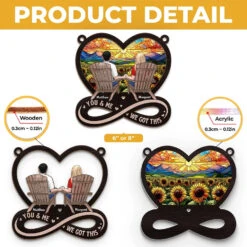 Together Is The Best Place To Be - Couple Personalized Window Hanging Suncatcher Ornament - Christmas Gift For Husband Wife, Anniversary -Pawfect House Store 66f190804dc42