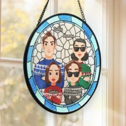 Cherishing Family Moments This Christmas - Family Personalized Custom Stained Glass Window Hanging Suncatcher - Christmas Gift For Family Members -Pawfect House Store 66f37b3a7417e