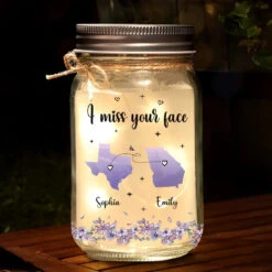 Distance Means Little When Someone Means So Much - Bestie Personalized Custom Mason Jar Light - Gift For Best Friends, BFF, Sisters