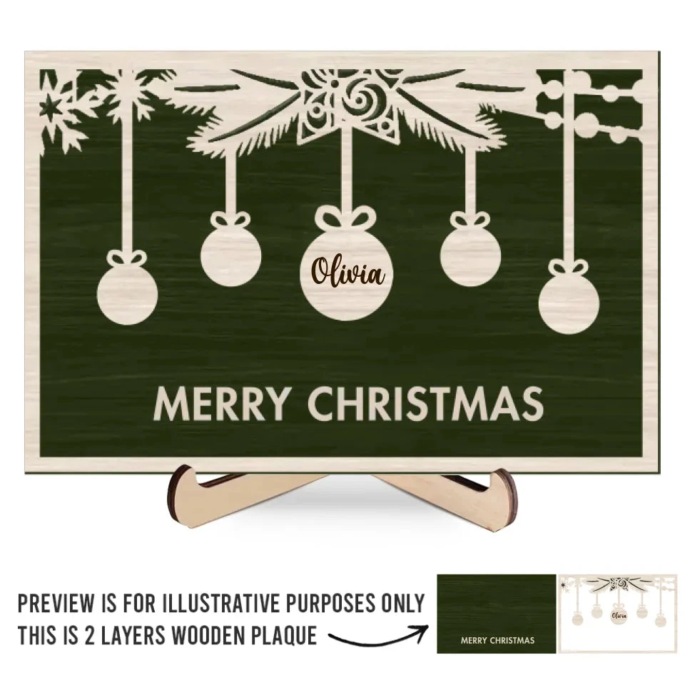 Family Is The Joy Of Christmas - Family Personalized Custom 2-Layered Wooden Plaque With Stand - Christmas Gift For Family Members 2 Family Is The Joy Of Christmas - Family Personalized Custom 2-Layered Wooden Plaque With Stand - Christmas Gift For Family Members - Image 2