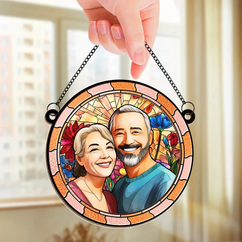 Custom Photo I Fall For You More Every Day - Couple Personalized Window Hanging Suncatcher Ornament - Gift For Husband Wife, Anniversary 4 Custom Photo I Fall For You More Every Day - Couple Personalized Window Hanging Suncatcher Ornament - Gift For Husband Wife, Anniversary - Image 4