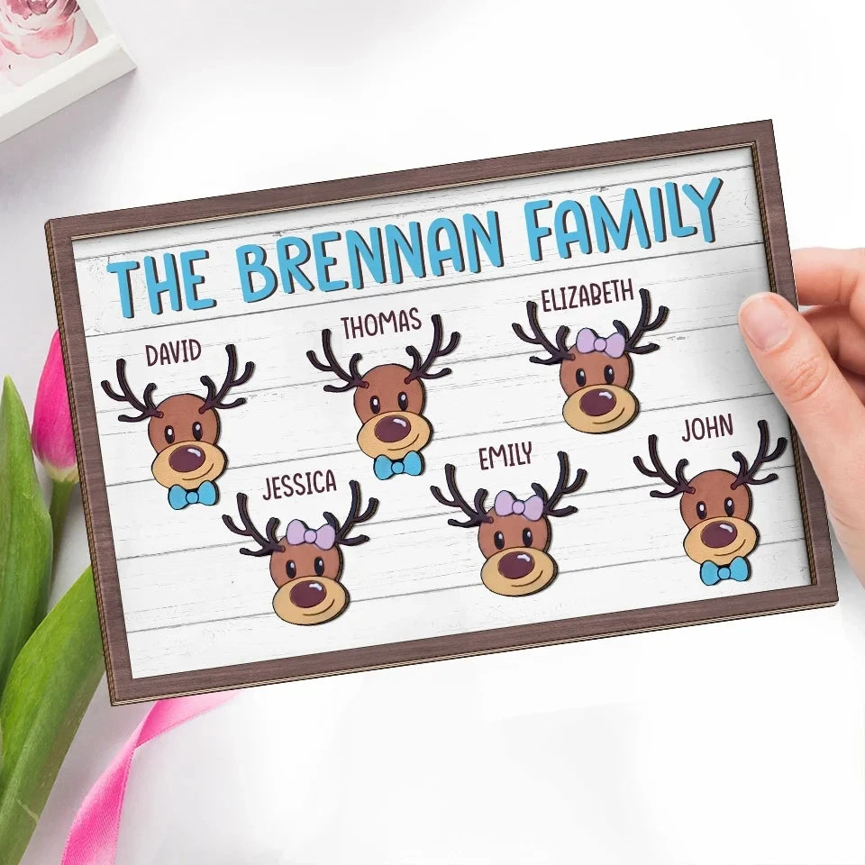 Jingle All The Way With My Reindeer Squad - Family Personalized Custom 2-Layered Wooden Plaque With Stand - Christmas Gift For Family Members 3 Jingle All The Way With My Reindeer Squad - Family Personalized Custom 2-Layered Wooden Plaque With Stand - Christmas Gift For Family Members - Image 3