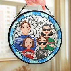 Cherishing Family Moments This Christmas - Family Personalized Custom Stained Glass Window Hanging Suncatcher - Christmas Gift For Family Members -Pawfect House Store 66f3e0cee4564