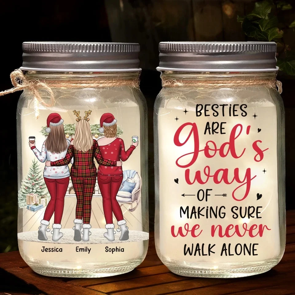 There's No Greater Joy Than Being In The Presence Of Friends - Bestie Personalized Custom Mason Jar Light - Christmas Gift For Best Friends, BFF, Sisters 1 There's No Greater Joy Than Being In The Presence Of Friends - Bestie Personalized Custom Mason Jar Light - Christmas Gift For Best Friends, BFF, Sisters