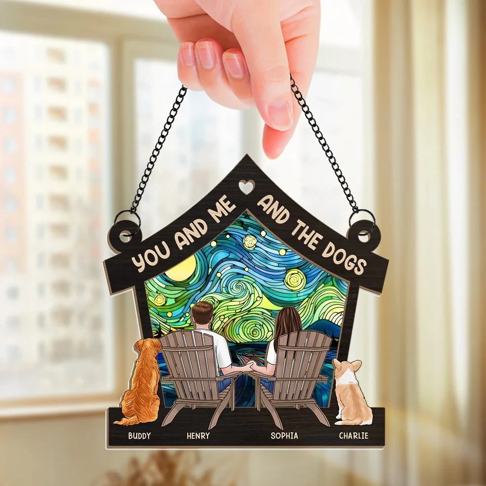 It's The Most Wonderful Time Of The Year - Couple Personalized Window Hanging Suncatcher Ornament - Christmas Gift For Husband Wife, Anniversary, Pet Owners, Pet Lovers 3 It's The Most Wonderful Time Of The Year - Couple Personalized Window Hanging Suncatcher Ornament - Christmas Gift For Husband Wife, Anniversary, Pet Owners, Pet Lovers - Image 3