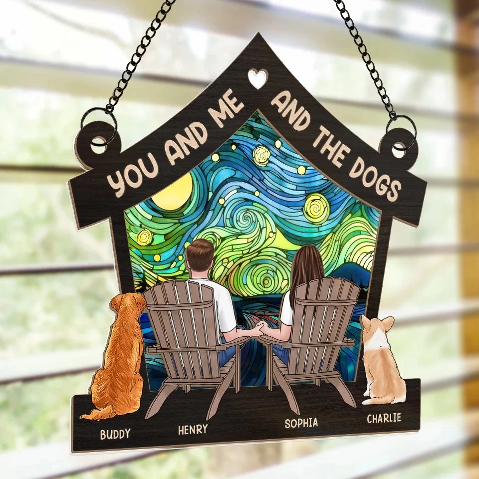 It's The Most Wonderful Time Of The Year - Couple Personalized Window Hanging Suncatcher Ornament - Christmas Gift For Husband Wife, Anniversary, Pet Owners, Pet Lovers 4 It's The Most Wonderful Time Of The Year - Couple Personalized Window Hanging Suncatcher Ornament - Christmas Gift For Husband Wife, Anniversary, Pet Owners, Pet Lovers - Image 4