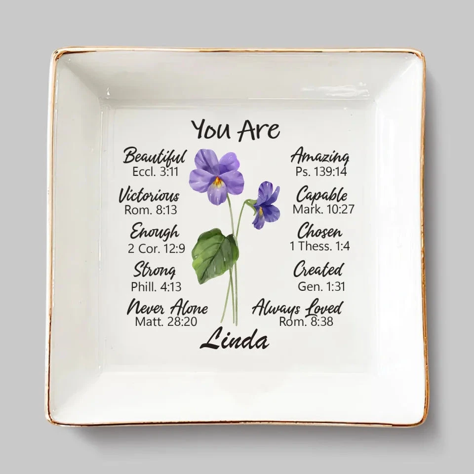 A Friend Is Like A Flower - Bestie Personalized Custom Jewelry Dish - Gift For Best Friends, BFF, Sisters 2 A Friend Is Like A Flower - Bestie Personalized Custom Jewelry Dish - Gift For Best Friends, BFF, Sisters - Image 2