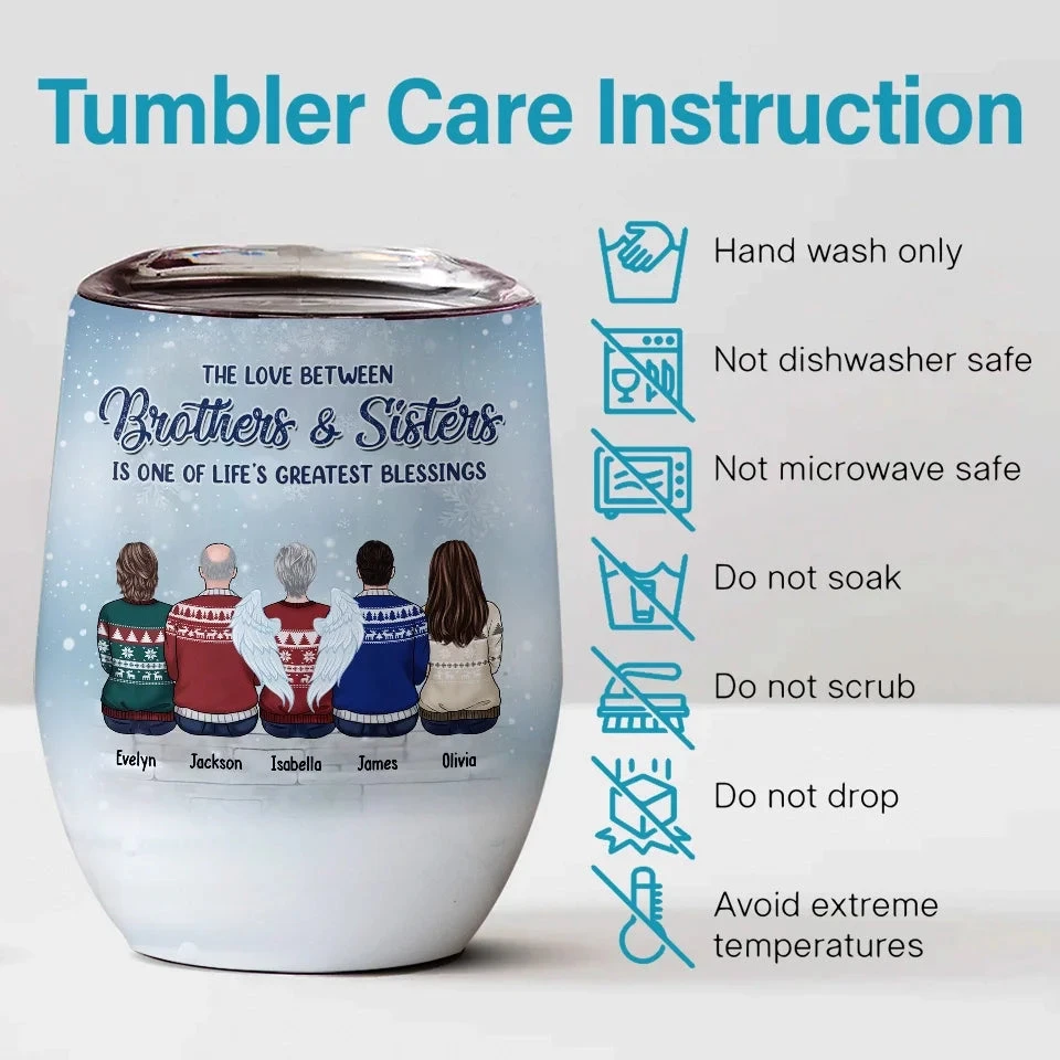 Every Drink Is A Reminder Of Our Strong Family Bond - Family Personalized Custom Wine Tumbler - Christmas Gift For Family Members, Siblings, Brothers, Sisters 4 Every Drink Is A Reminder Of Our Strong Family Bond - Family Personalized Custom Wine Tumbler - Christmas Gift For Family Members, Siblings, Brothers, Sisters - Image 4