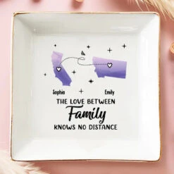Family Will Always Be Connected By Heart - Family Personalized Custom Jewelry Dish - Gift For Family Members
