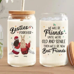 I Promise You Won't Have To Face Your Problems Alone - Bestie Personalized Custom Glass Cup, Iced Coffee Cup - Gift For Best Friends, BFF, Sisters