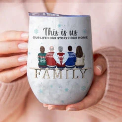 Christmas Is The Time To Touch Every Heart With Love And Care - Family Personalized Custom Wine Tumbler - Christmas Gift For Family Members, Siblings, Brothers, Sisters