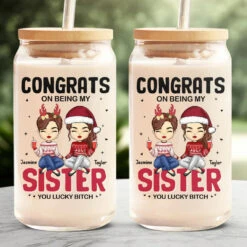 Every Problem Is Easier With A Friend Next To You - Bestie Personalized Custom Glass Cup, Iced Coffee Cup - Christmas Gift For Best Friends, BFF, Sisters -Pawfect House Store 66fbb9f9e3d4d