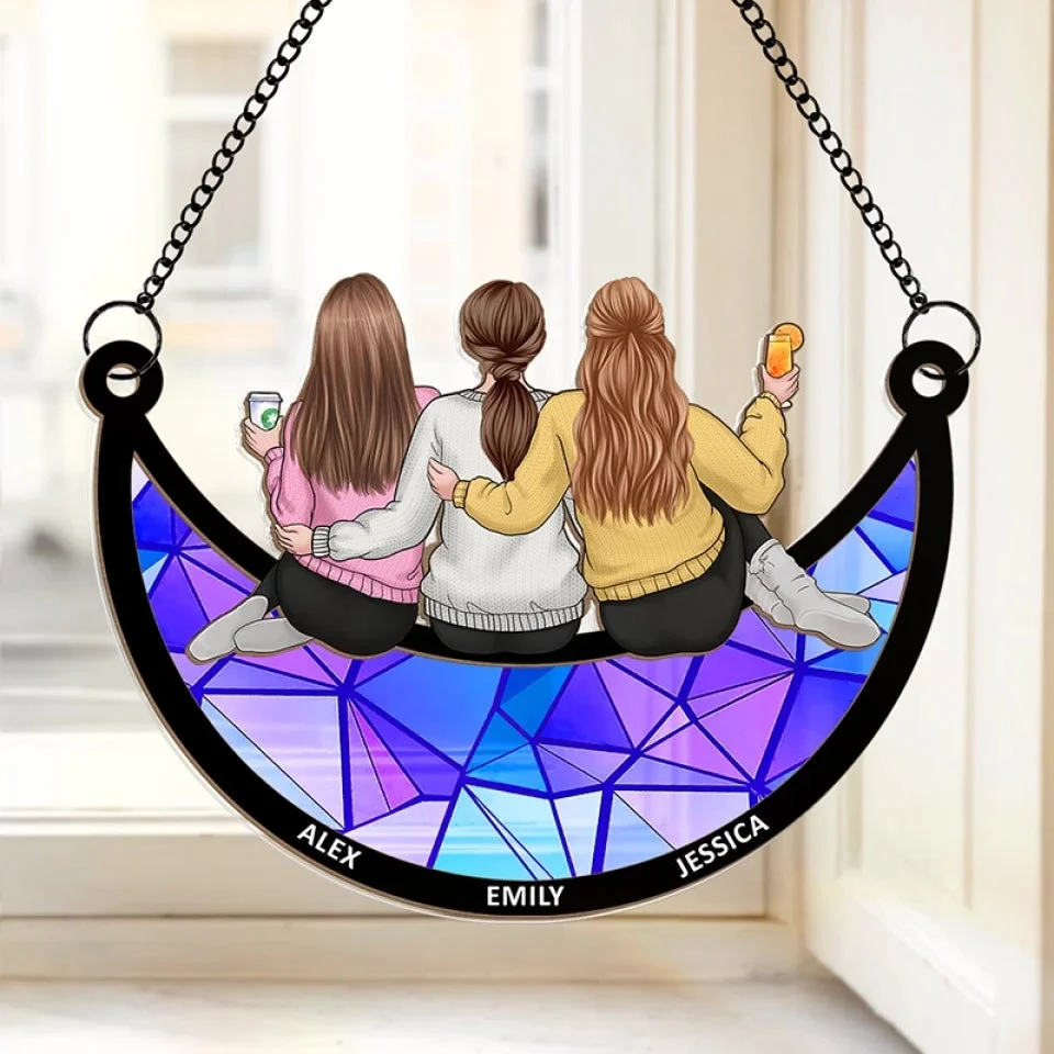 There Is No Greater Gift Than BFF - Bestie Personalized Window Hanging Suncatcher - Christmas Gift For Best Friends, BFF, Sisters 1 There Is No Greater Gift Than BFF - Bestie Personalized Window Hanging Suncatcher - Christmas Gift For Best Friends, BFF, Sisters