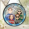 There Is No Greater Love Than Family - Family Personalized Custom Stained Glass Window Hanging Suncatcher - Christmas Gift For Family Members