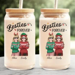 Homies For The Holidays - Bestie Personalized Custom Glass Cup, Iced Coffee Cup - Christmas Gift For Best Friends, BFF, Sisters 8 Homies For The Holidays - Bestie Personalized Custom Glass Cup, Iced Coffee Cup - Christmas Gift For Best Friends, BFF, Sisters -Pawfect House Store 66fcbef5ce62a