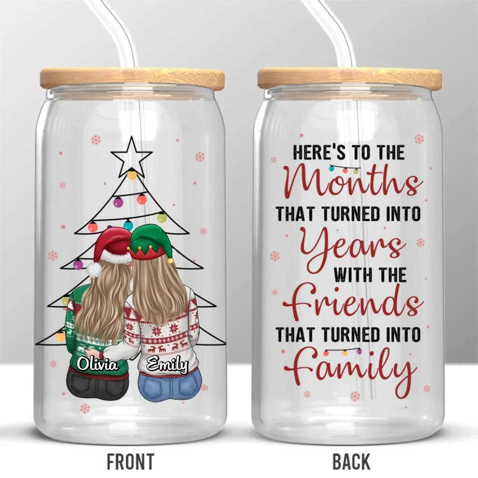 True Friends Are Always There - Bestie Personalized Custom Glass Cup, Iced Coffee Cup - Christmas Gift For Best Friends, BFF, Sisters 2 True Friends Are Always There - Bestie Personalized Custom Glass Cup, Iced Coffee Cup - Christmas Gift For Best Friends, BFF, Sisters - Image 2