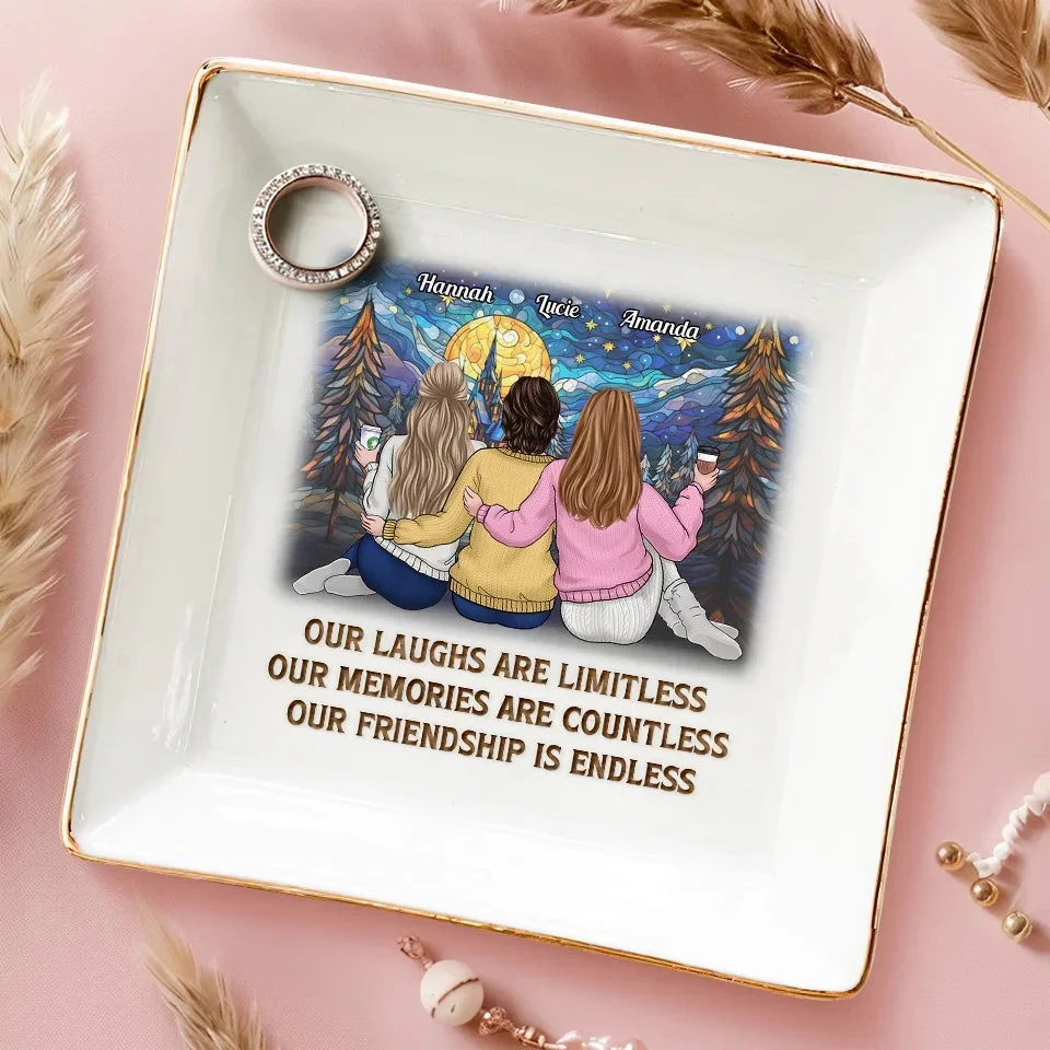 Jingle Ladies Rock - Bestie Personalized Custom Jewelry Dish - Christmas Gift For Best Friends, BFF, Sisters 3 Jingle Ladies Rock - Bestie Personalized Custom Jewelry Dish - Christmas Gift For Best Friends, BFF, Sisters - Image 3