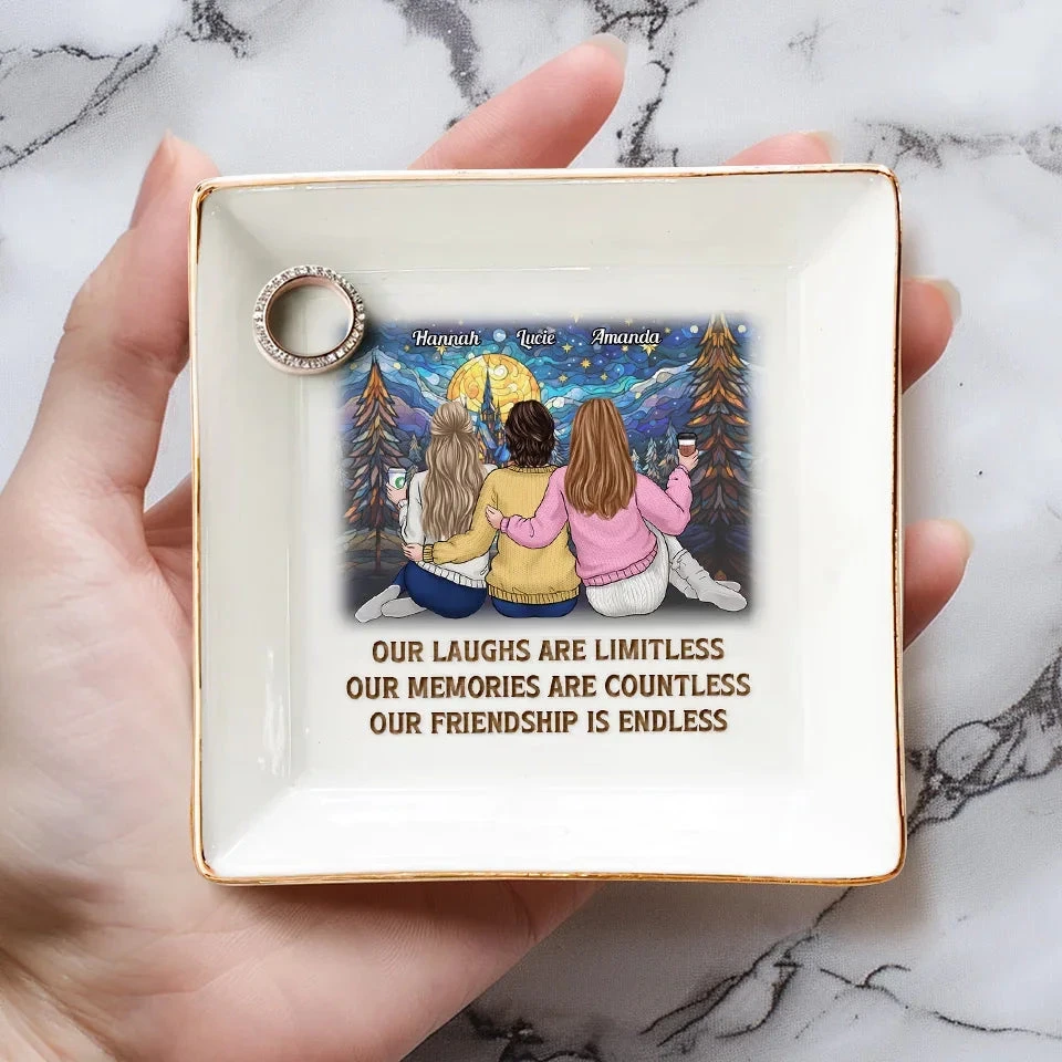 Jingle Ladies Rock - Bestie Personalized Custom Jewelry Dish - Christmas Gift For Best Friends, BFF, Sisters 4 Jingle Ladies Rock - Bestie Personalized Custom Jewelry Dish - Christmas Gift For Best Friends, BFF, Sisters - Image 4
