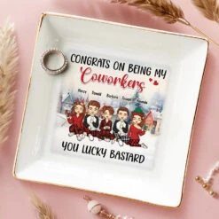 Happiness Is Working With Great People - Coworker Personalized Custom Jewelry Dish - Christmas Gift For Coworkers, Work Friends, Colleagues -Pawfect House Store 67038be8281e3