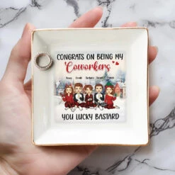 Happiness Is Working With Great People - Coworker Personalized Custom Jewelry Dish - Christmas Gift For Coworkers, Work Friends, Colleagues -Pawfect House Store 67038bf091647