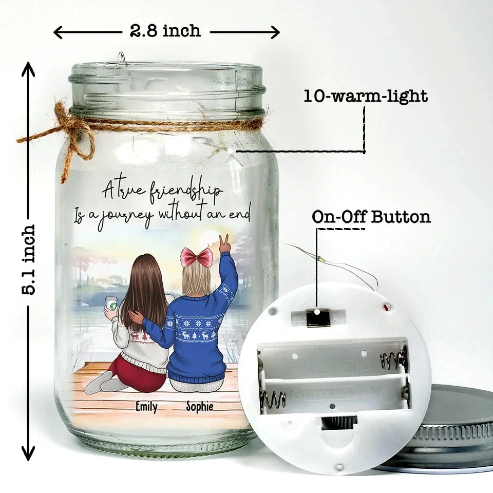 There Is No Greater Gift Than Friendship - Bestie Personalized Custom Mason Jar Light - Christmas Gift For Best Friends, BFF, Sisters 5 There Is No Greater Gift Than Friendship - Bestie Personalized Custom Mason Jar Light - Christmas Gift For Best Friends, BFF, Sisters - Image 5