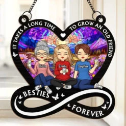 Friendship Is The Sweetest Gift Of All - Bestie Personalized Window Hanging Suncatcher Ornament - Gift For Best Friends, BFF, Sisters