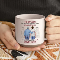 Cheers To You As You Step Into Fatherhood - Family Personalized Custom Printed Pottery Mug - Gift For Son, Grandson -Pawfect House Store 67050192de42d