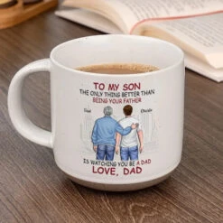 Cheers To You As You Step Into Fatherhood - Family Personalized Custom Printed Pottery Mug - Gift For Son, Grandson -Pawfect House Store 6705019874cac