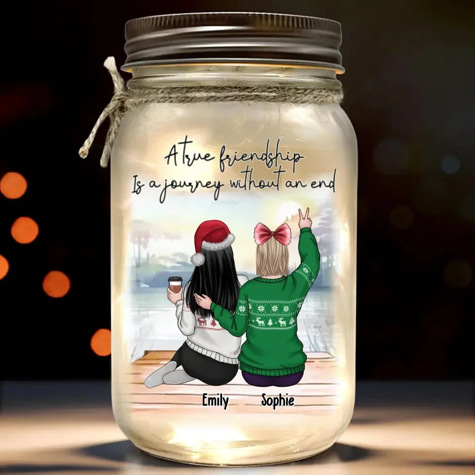 There Is No Greater Gift Than Friendship - Bestie Personalized Custom Mason Jar Light - Christmas Gift For Best Friends, BFF, Sisters 2 There Is No Greater Gift Than Friendship - Bestie Personalized Custom Mason Jar Light - Christmas Gift For Best Friends, BFF, Sisters - Image 2