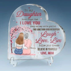 Always Remember, My Love To Follow Your Dreams - Family Personalized Custom Heart Shaped Acrylic Plaque - Gift For Mom, Daughter -Pawfect House Store 6705fa10a801a