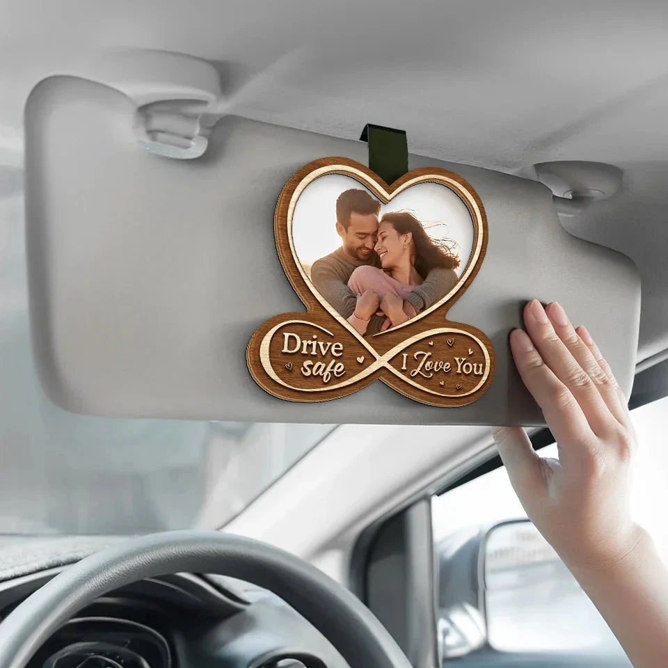 Custom Photo Drive Safe, I Love You - Couple Personalized Custom Car Visor Clip - Christmas Gift For Husband Wife, Anniversary 4 Custom Photo Drive Safe, I Love You - Couple Personalized Custom Car Visor Clip - Christmas Gift For Husband Wife, Anniversary - Image 4