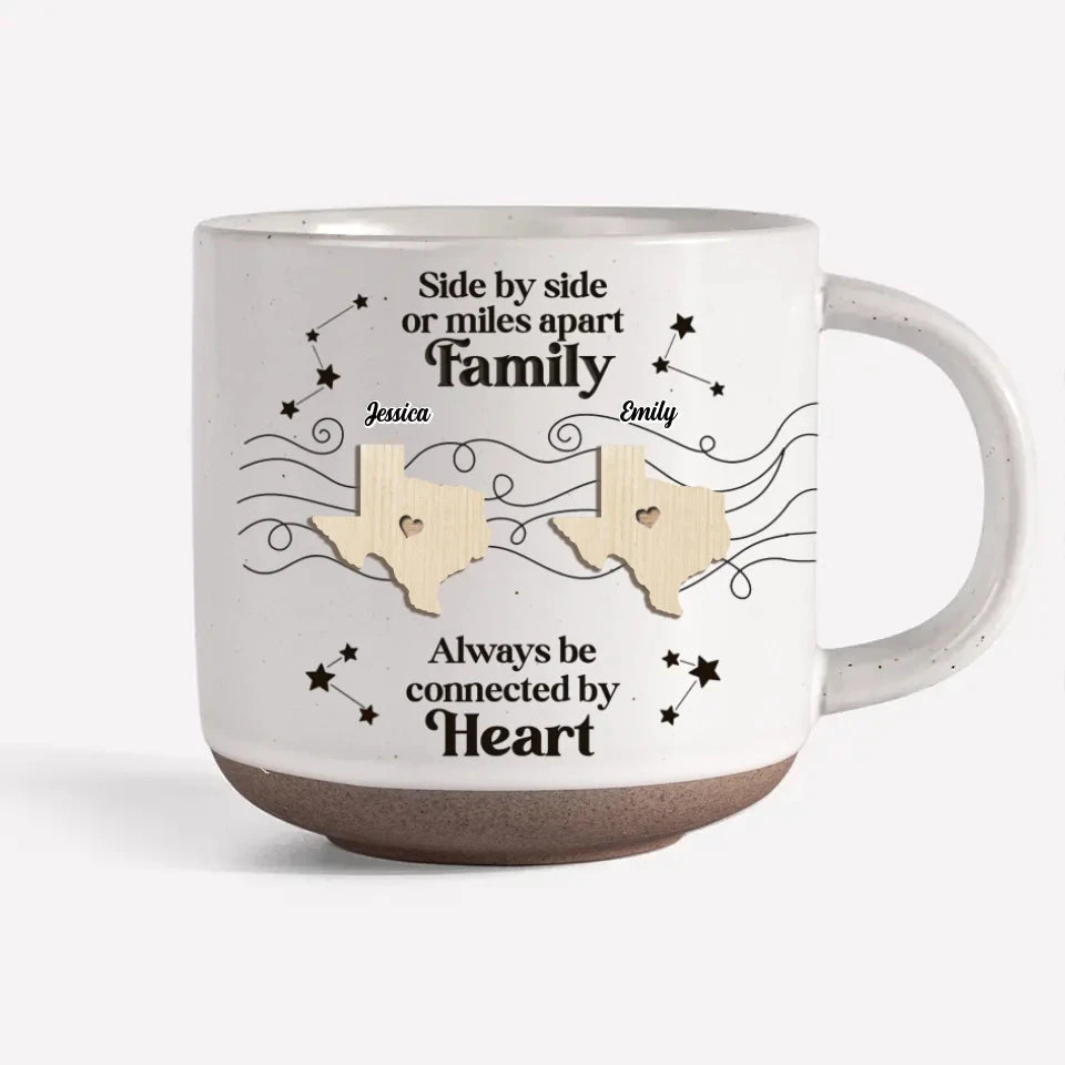Family Is Not Defined By Distance, But By Love - Family Personalized Custom Printed Pottery Mug - Christmas Gift For Family Members 2 Family Is Not Defined By Distance, But By Love - Family Personalized Custom Printed Pottery Mug - Christmas Gift For Family Members - Image 2