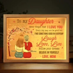 I Wish You Joy And Peace - Family Personalized Custom Frame Light Box - Gift For Mom, Daughter